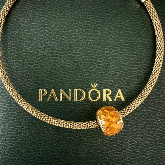 Pandora Shine Golden Honey Warm Yellow Enamel Charm - Picture 2 of 8